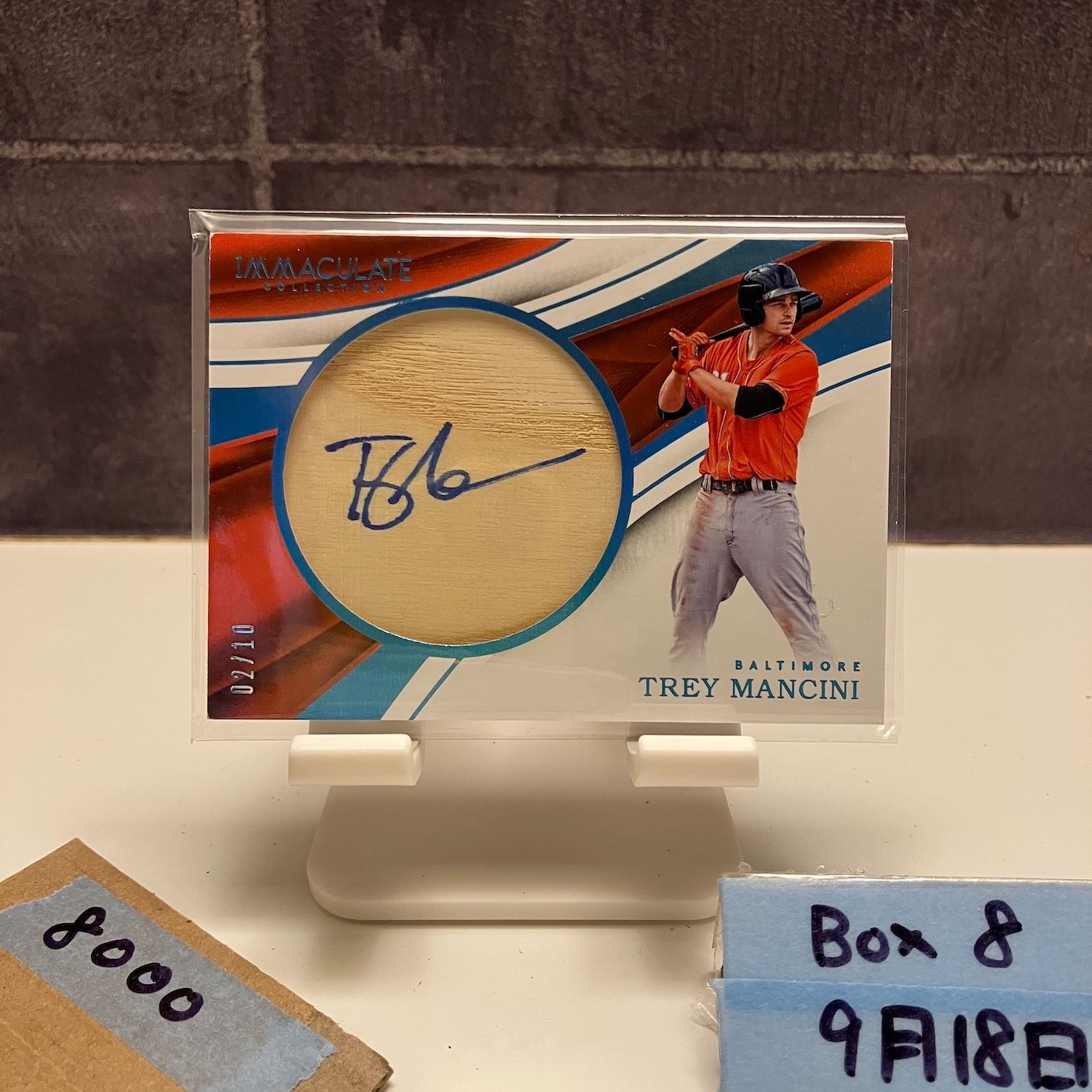 2017 Panini Immaculate Collection Trey Mancini 02/10 直筆サイン