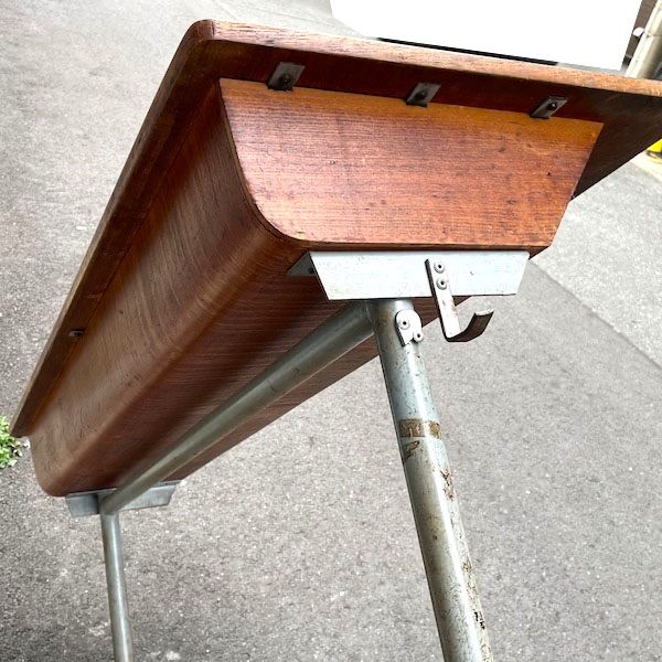 ビンテージ デスク 学習机 北欧 スクールデスク 天然木＋アイアン