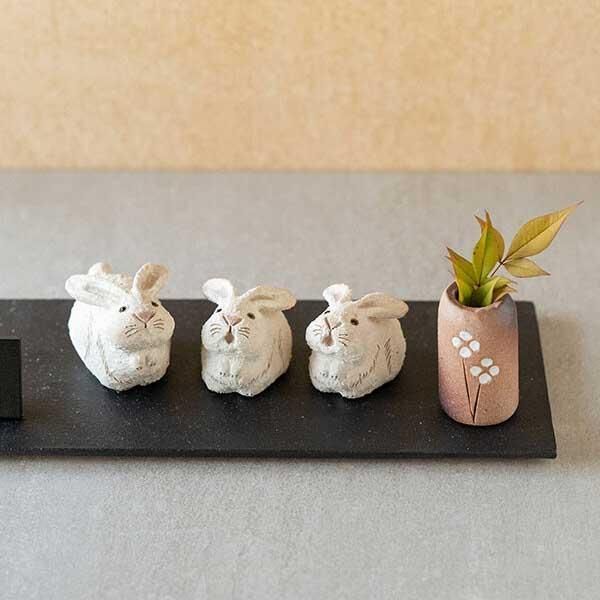 白に青の小さな花の塩胡椒入れセット 陶器製 HDC395 青と