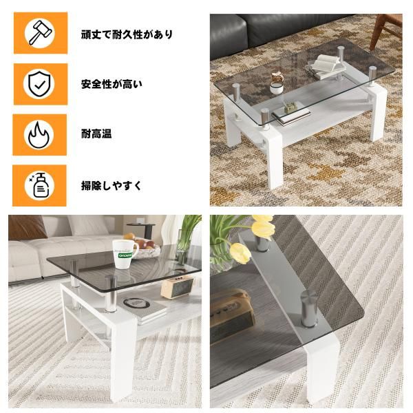 強化ガラス天板 MDF収納棚