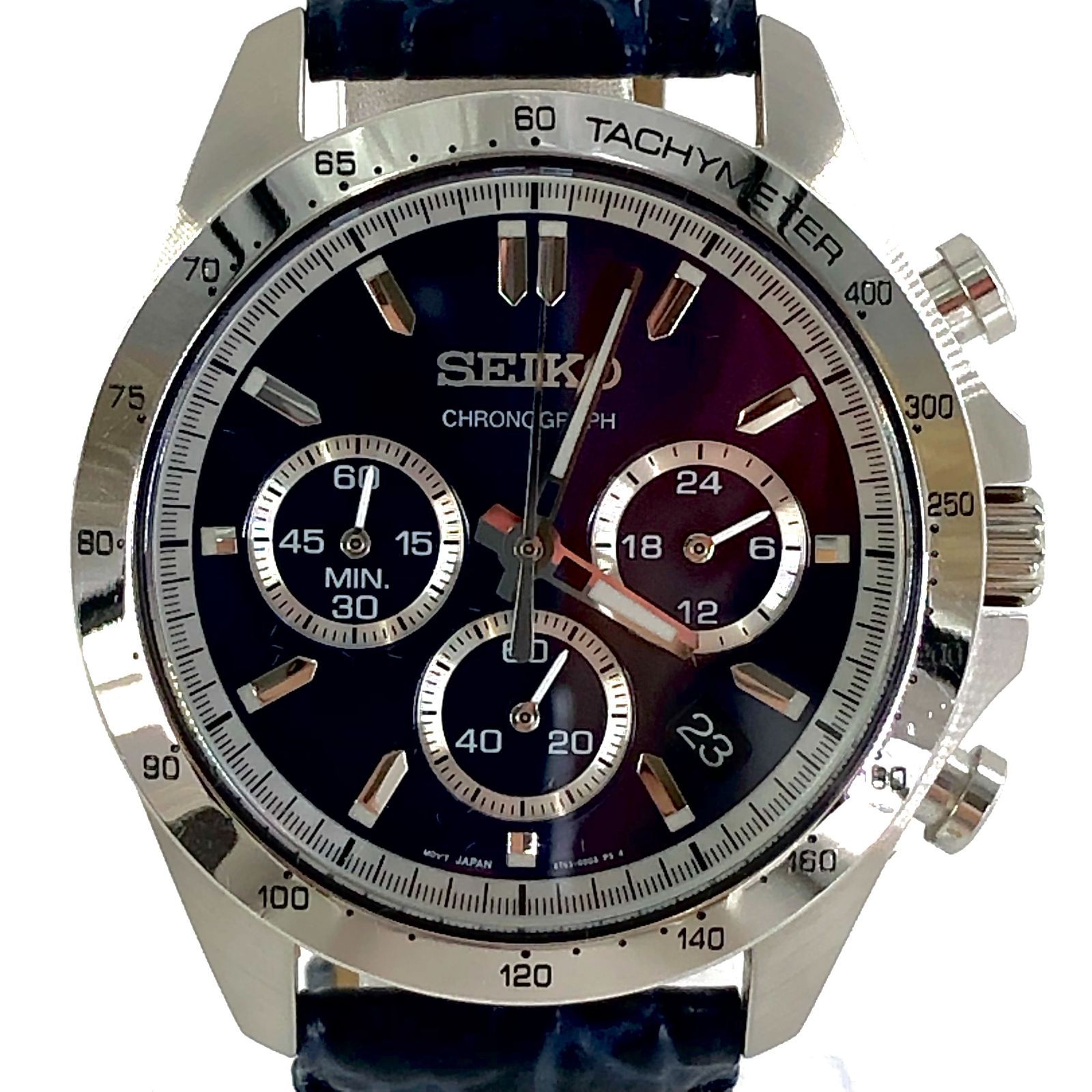 セイコー　SEIKO 8T63-00D0 時間動作確認済/稼動品 SEIKO セイコー 8T63-00D0 クロノグラフ デイト SS/QZ ブルー