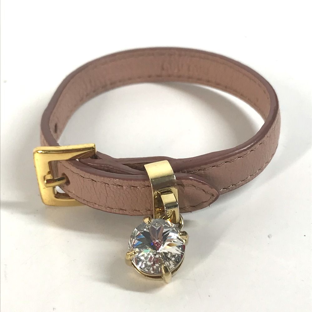 MIUMIU ミュウミュウ ブレスレット ラインストーン レザー