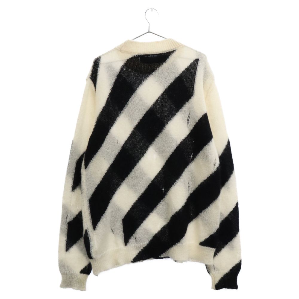 OFF-WHITE (オフホワイト) MOHAIR DIAG SWEATER モヘア クルーネック 