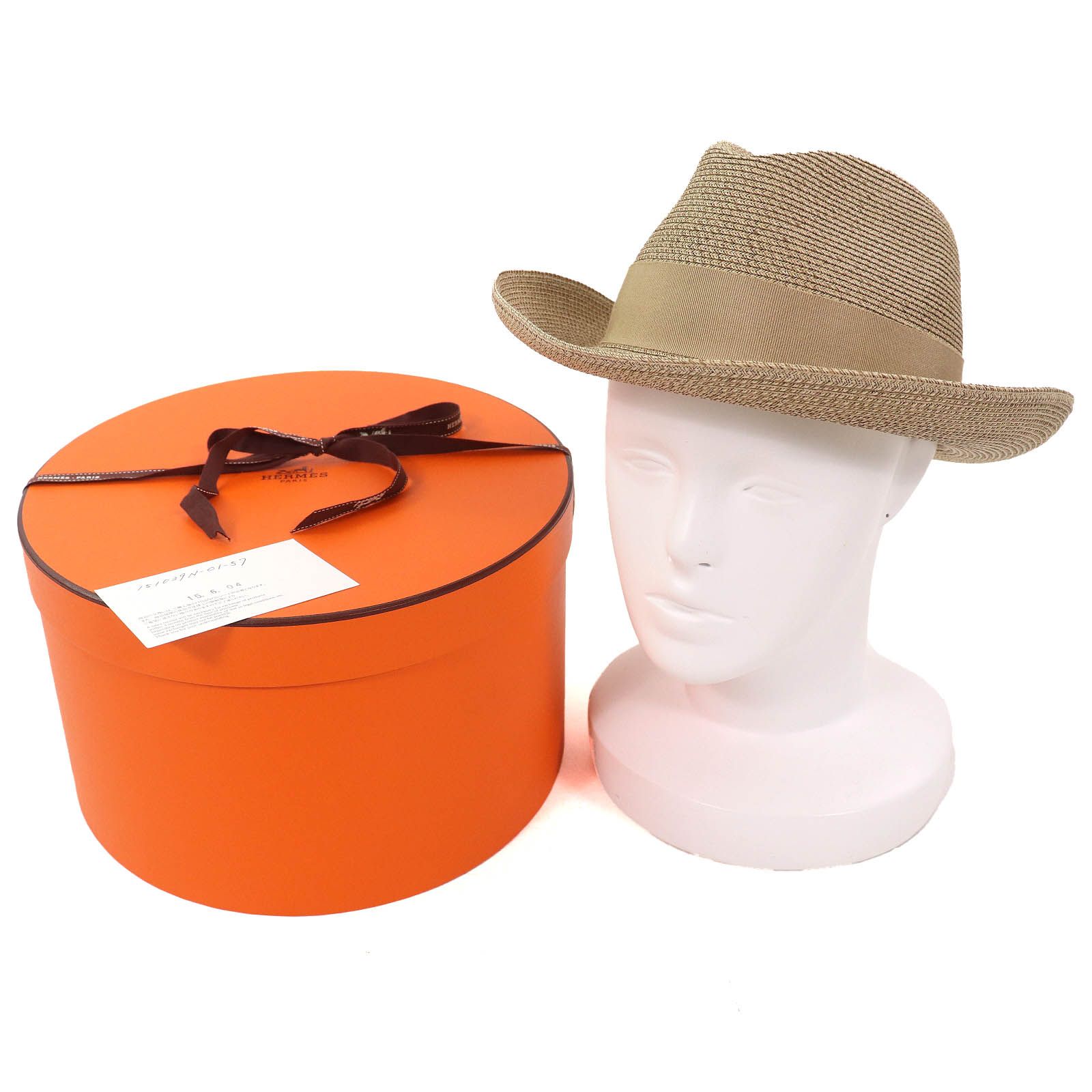 HERMES リボン付き麦わら帽子 サイズ56｜エルメス HERMES 麦わら帽子