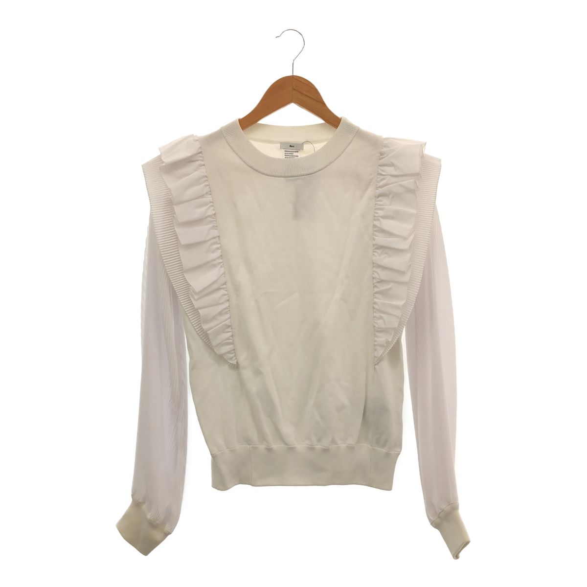 Sov. ソブ 21SS シフォンプリーツ袖フリルニット セーター