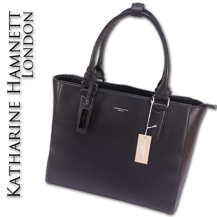 キャサリンハムネットロンドン KATHARINE HAMNETT LONDON オールレザー トートバッグ メンズ レディース ブラック 黒 本革  牛革 ビズトート A4 男女兼用|mercariメルカリ官方指定廠商|Bibian比比昂代買代購