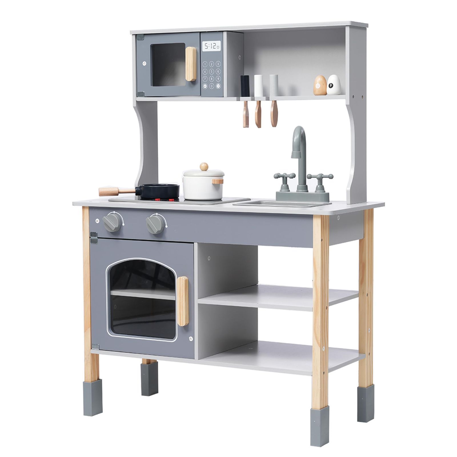 木製ガラス扉キャビネット コレクションラック三段/四段 背面ミラー