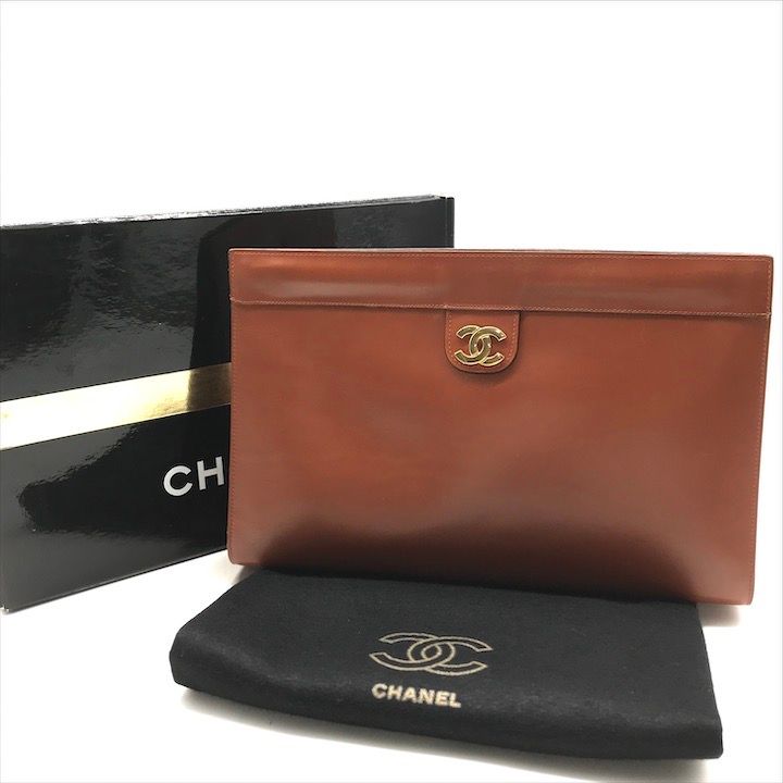 CHANEL シャネル ココマーク レザー ゴールド金具 クラッチ バッグ レディース ファッション 鞄 かばん ブラウン キャメル a10537