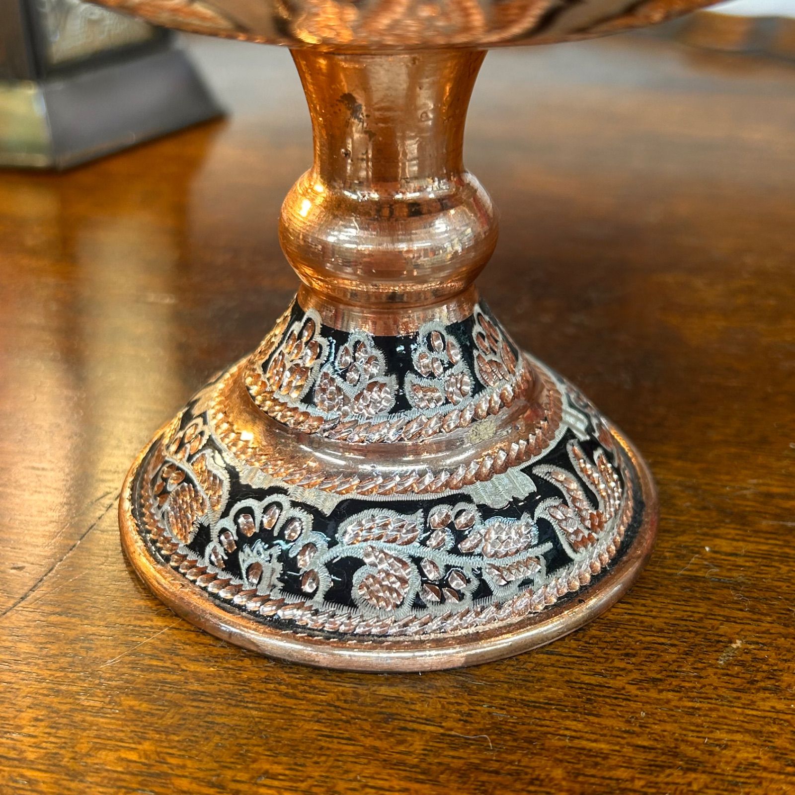 タッツア ペルシャ 銅 手彫り細工 エングレービング 花瓶 花器 タッツァ ボウル 約16×13.5cm インテリア小物 チェリーベアインテリア NEXPOTALLINN_EU