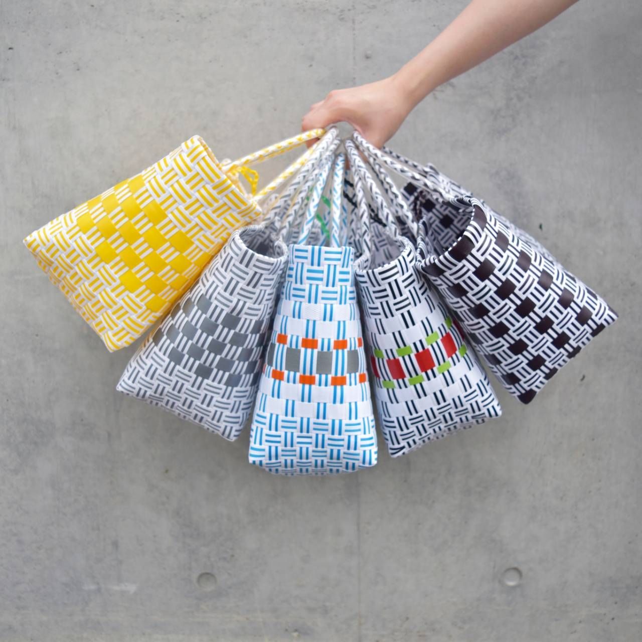 Soleil さん専用特大と中のセットスタイリストカゴバック　台湾雑貨 スタイリストカゴバック特大 ネイビー×ホワイト | yukistore