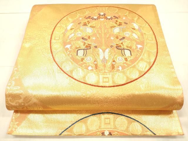 平和屋着物▽六通柄袋帯 狩猟文錦 二十四金箔 正絹