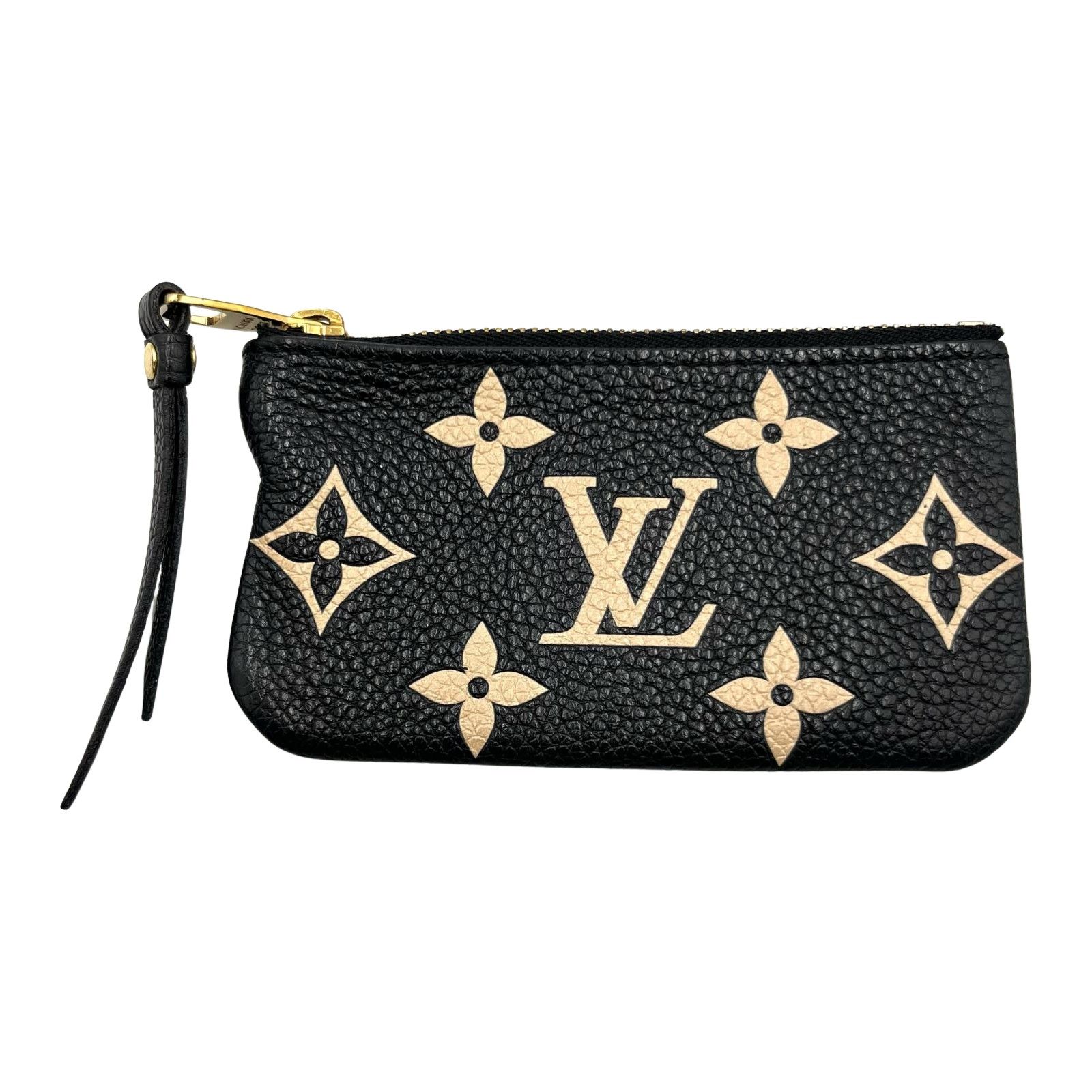 ルイヴィトン LOUIS VUITTON コインケース ポシェット クレ キーケース M80885 レザー ブラック レディース