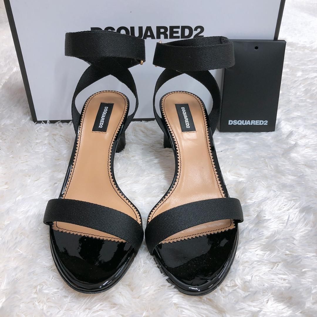 04916】 新古品 DSQUARED2 靴 37 パンプス 黒 ヒール 大人 ディー