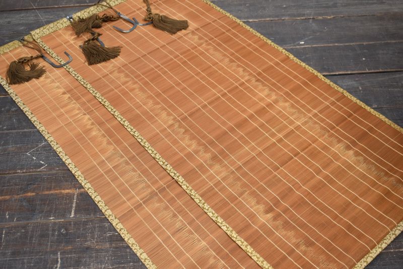 蔵A4467a 御簾 御座敷すだれ 大小一対 164× 76cm