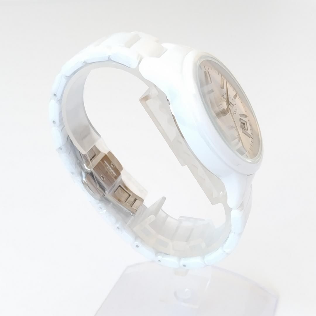 エンポリオ・アルマーニ新品メンズ腕時計まぶしい白クォーツ クロノ ...