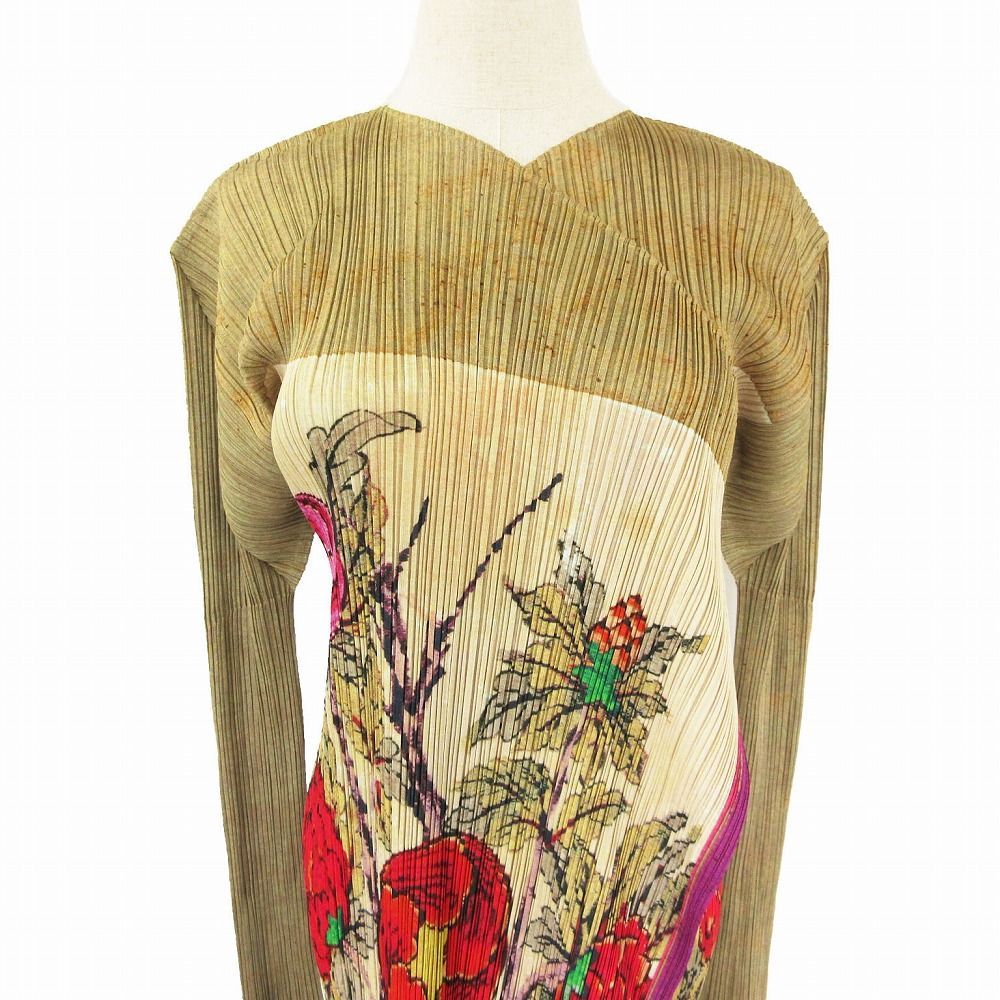 プリーツプリーズ 花柄 1998 ロングカーディガン