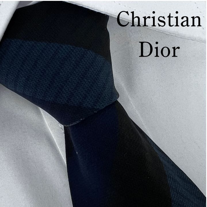 未使用 Christian Dior ディオールネクタイ 極上ウール 濃紺スーツ org.jpg