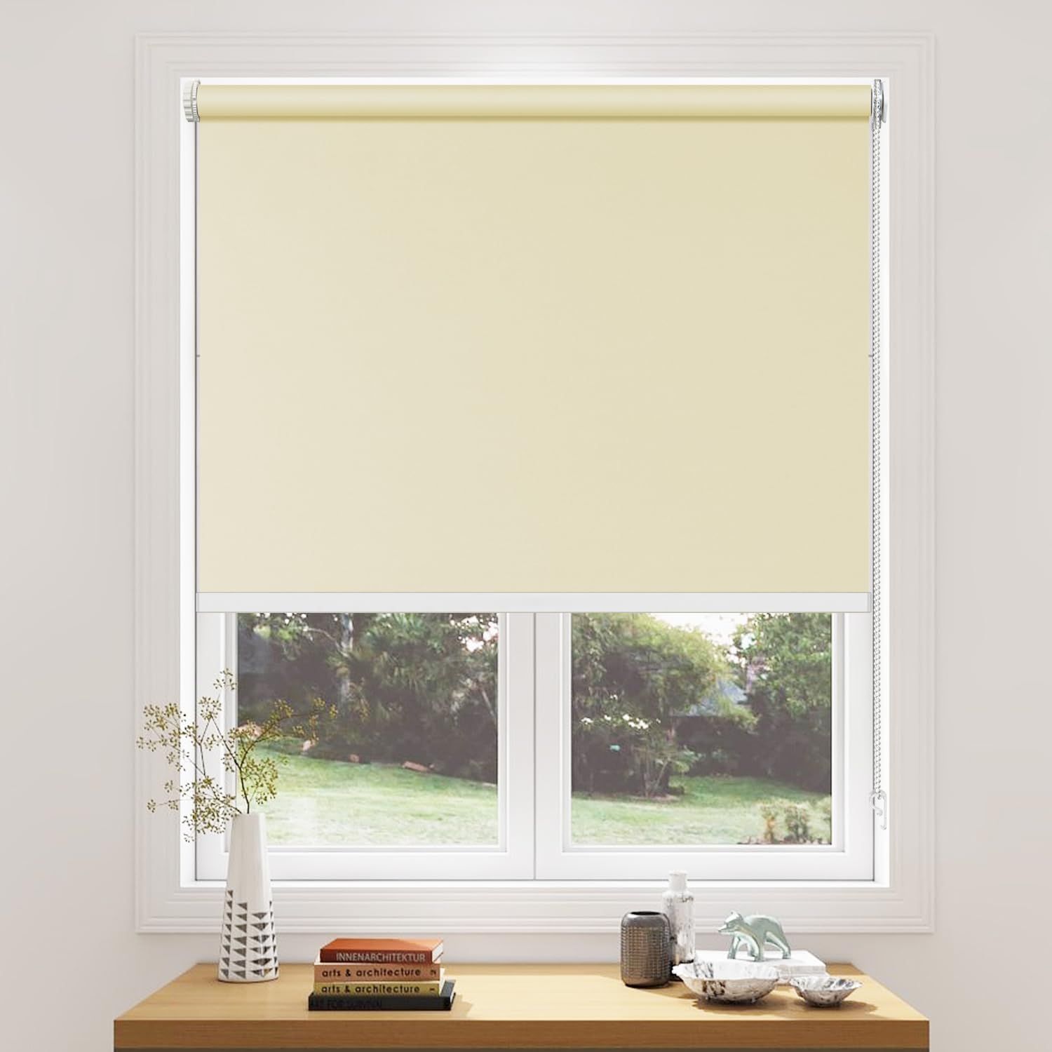 LOHOU ロールスクリーン ロールカーテン 突っ張り式 オーダーメイド 穴あけ不要 １級遮光 つっぱり式 チェーン式 1 mm単位オーダー 防寒 遮熱 防水 UVカット 目隠し 寒さ対策 調光 幅30 230 cm 丈250 断熱 MLS 61