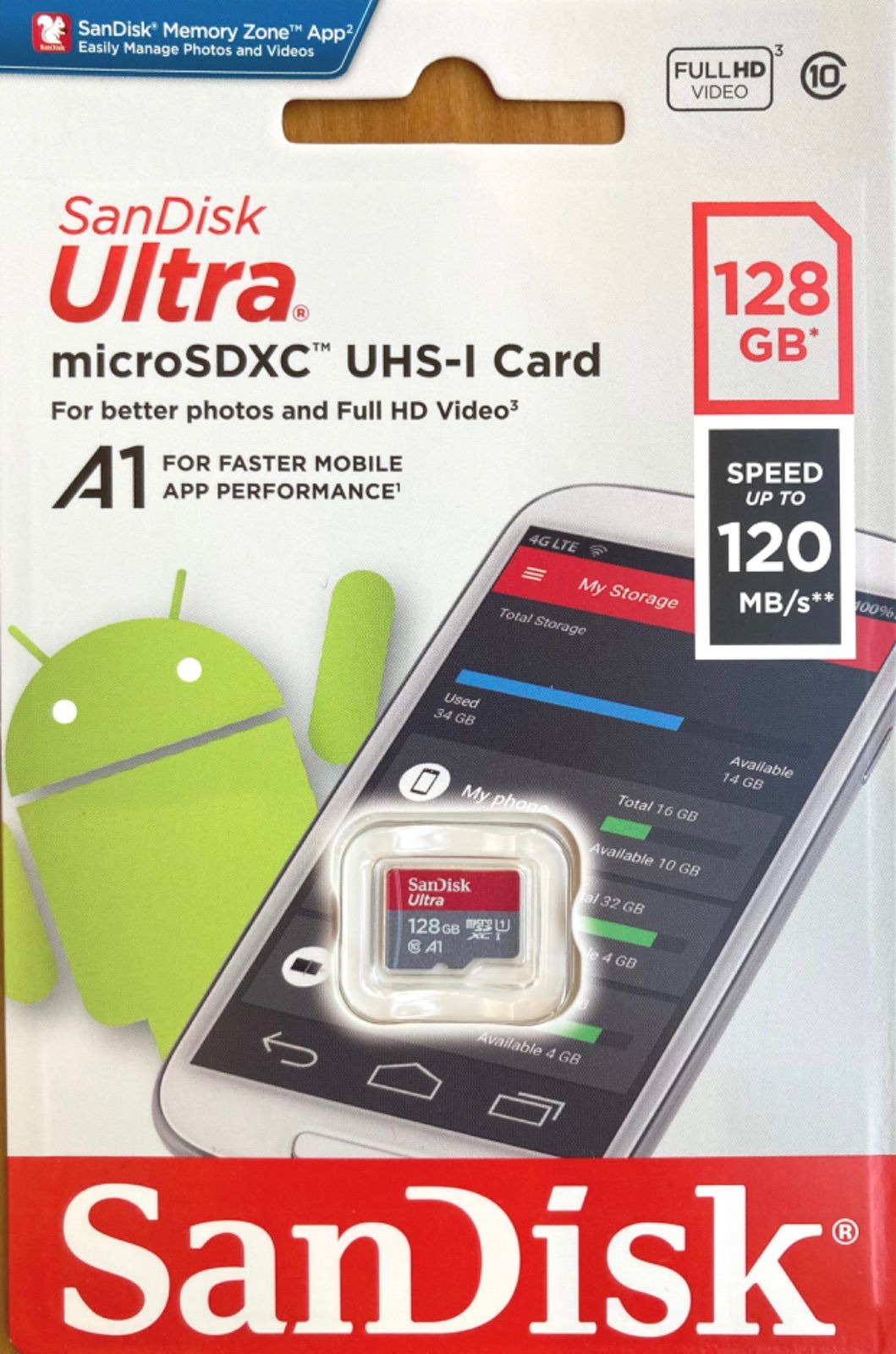 ブランド SanDisk microSD 128GB マイクロSDカード 2枚100M/秒 リンクから