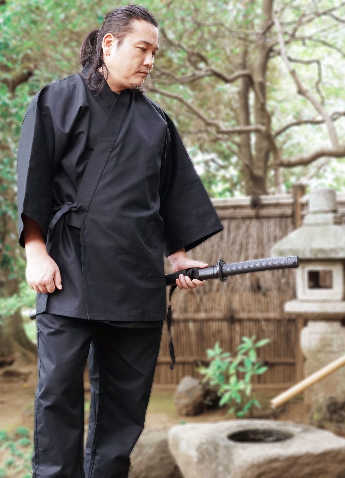 作務衣 メンズ 坂口拓 コラボ作務衣 迷彩 綿 S|M|L|LL|3L|4L|5L 武道 剣術 忍者 さむえ 俳優 キングダム 1%センター クリスマスギフト