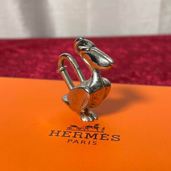 HERMES エルメス ペリカン 鳥 カデナ キーホルダー チャーム アクセサリー