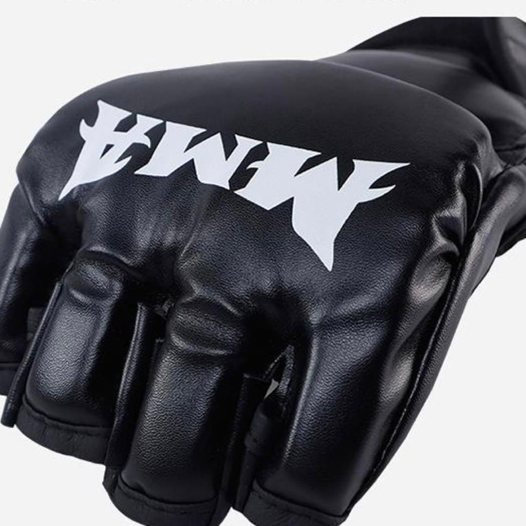 MMA オープンフィンガー グローブ 黒 ボクシング 格闘技