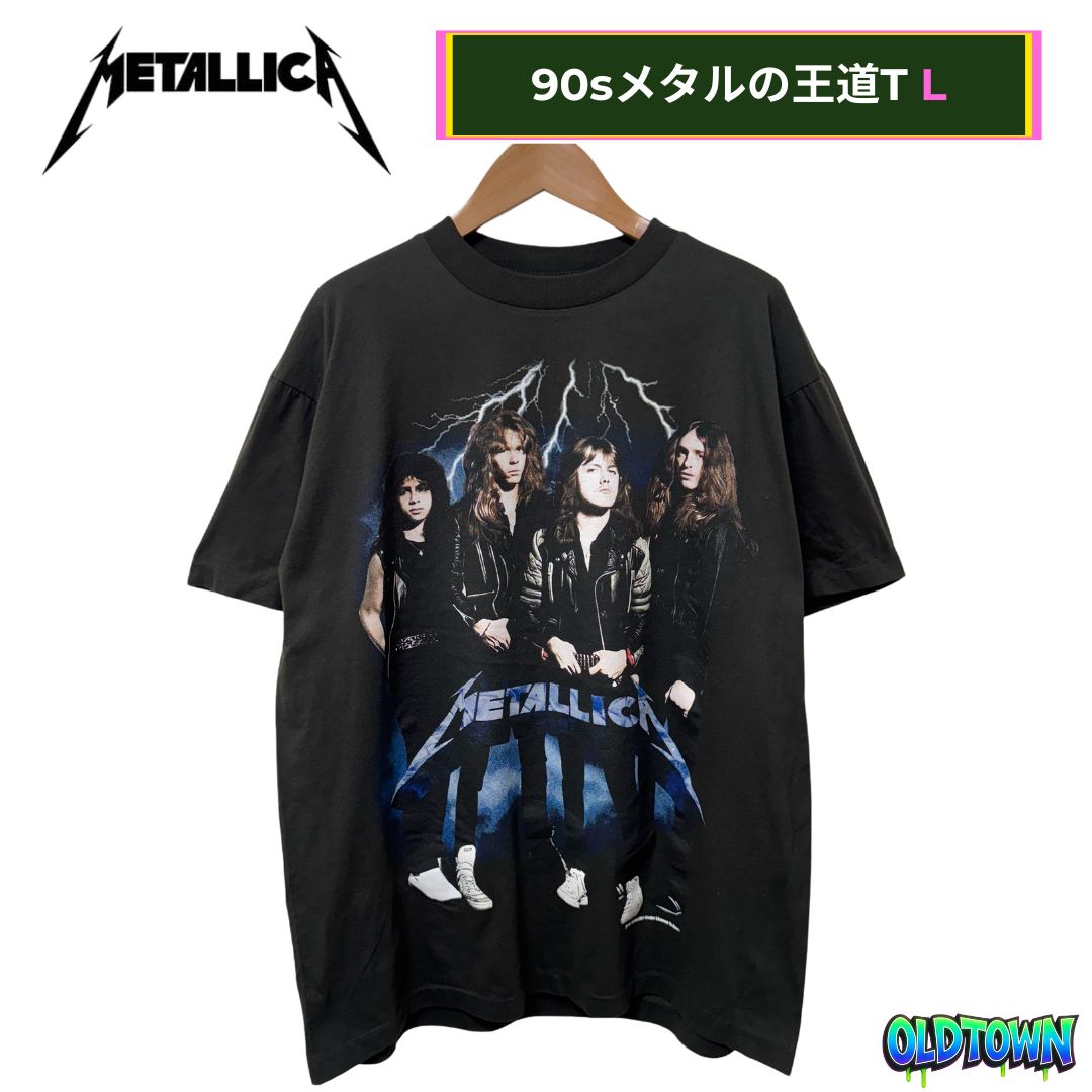 city boy style (No.6) y2k バンド ラグランTシャツ メタリカ Tシャツ Lサイズ ブラック USA製 90s ジャイアント