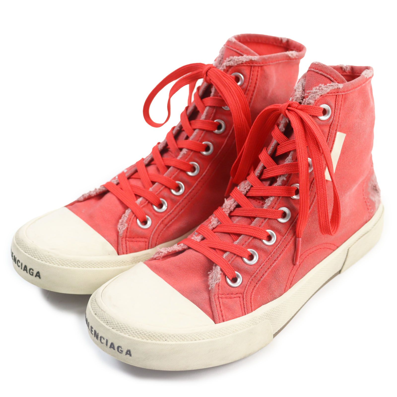 極美品○22SS BALENCIAGA バレンシアガ 688752 PARIS HIGH TOP パリハイトップ キャンバス デストロイド  ダメージ加工 ハイトップスニーカー ハイカットスニーカー レッド 40 箱付き メンズ - メルカリ