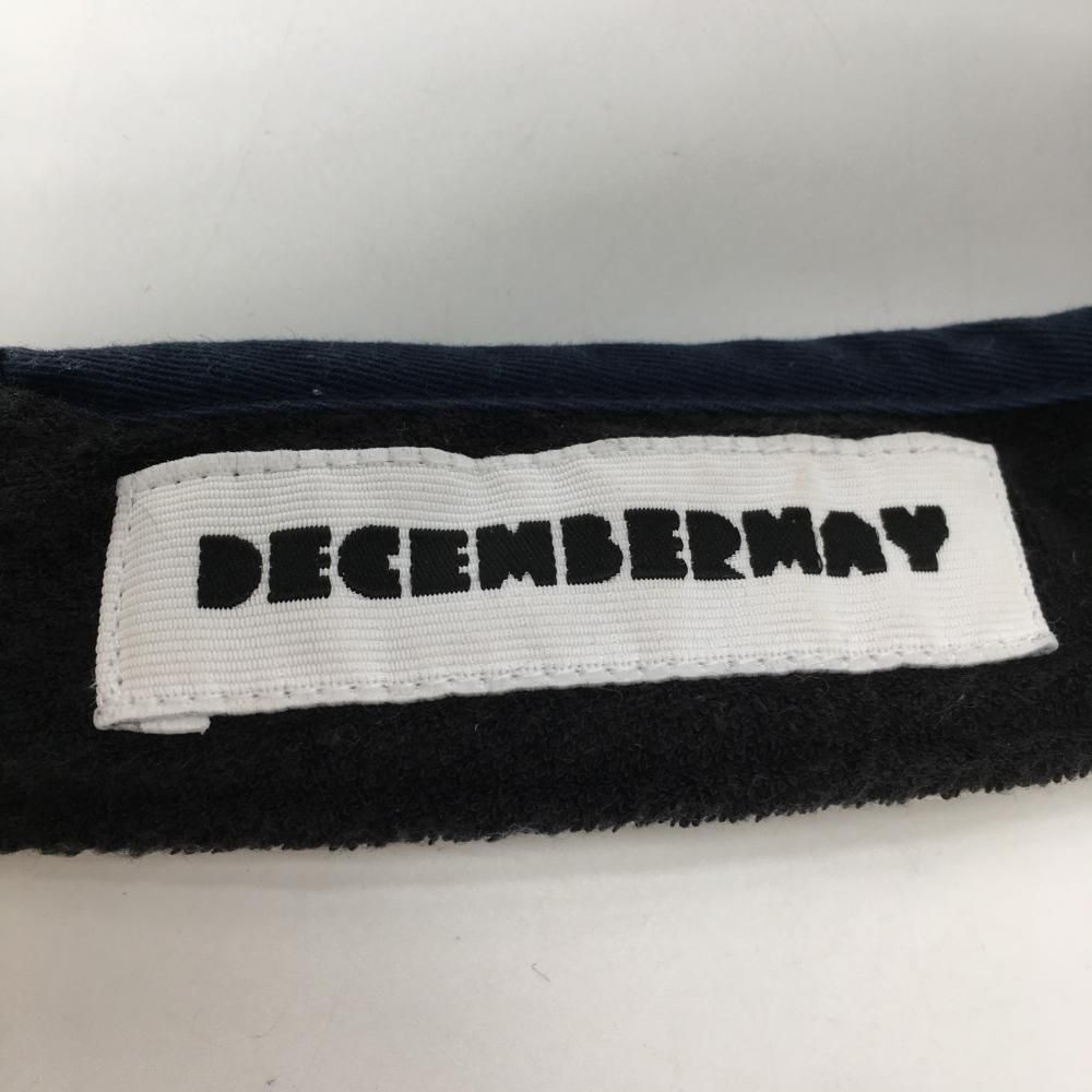 ディセンバーメイ サンバイザー 白×ネイビー 立体ロゴ ゴルフウェア