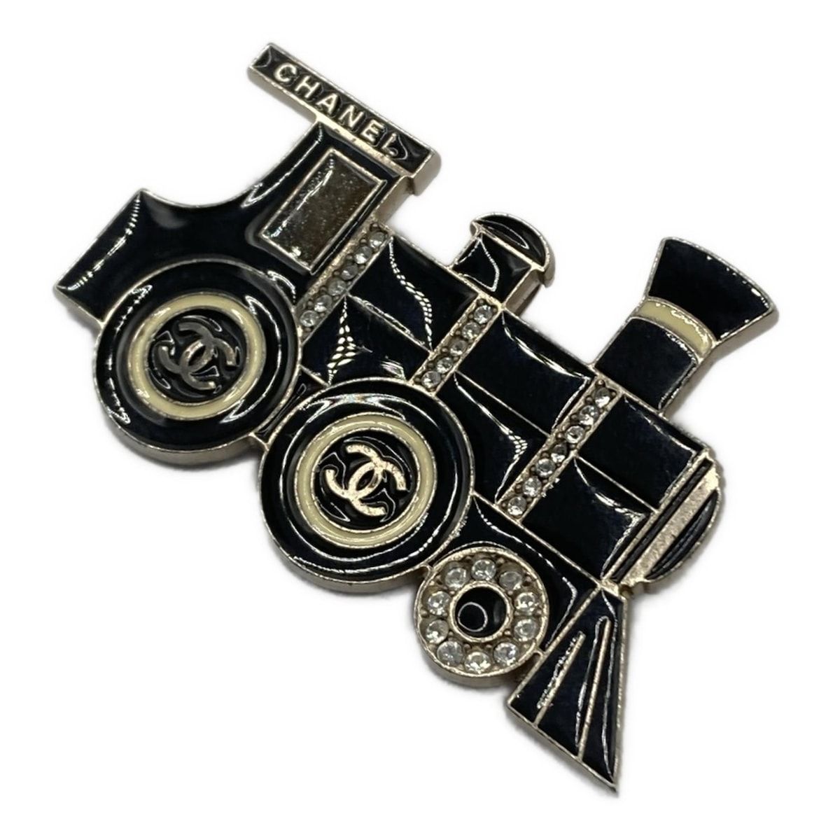 CHANEL シャネル ブローチ - 黒 電車モチーフ