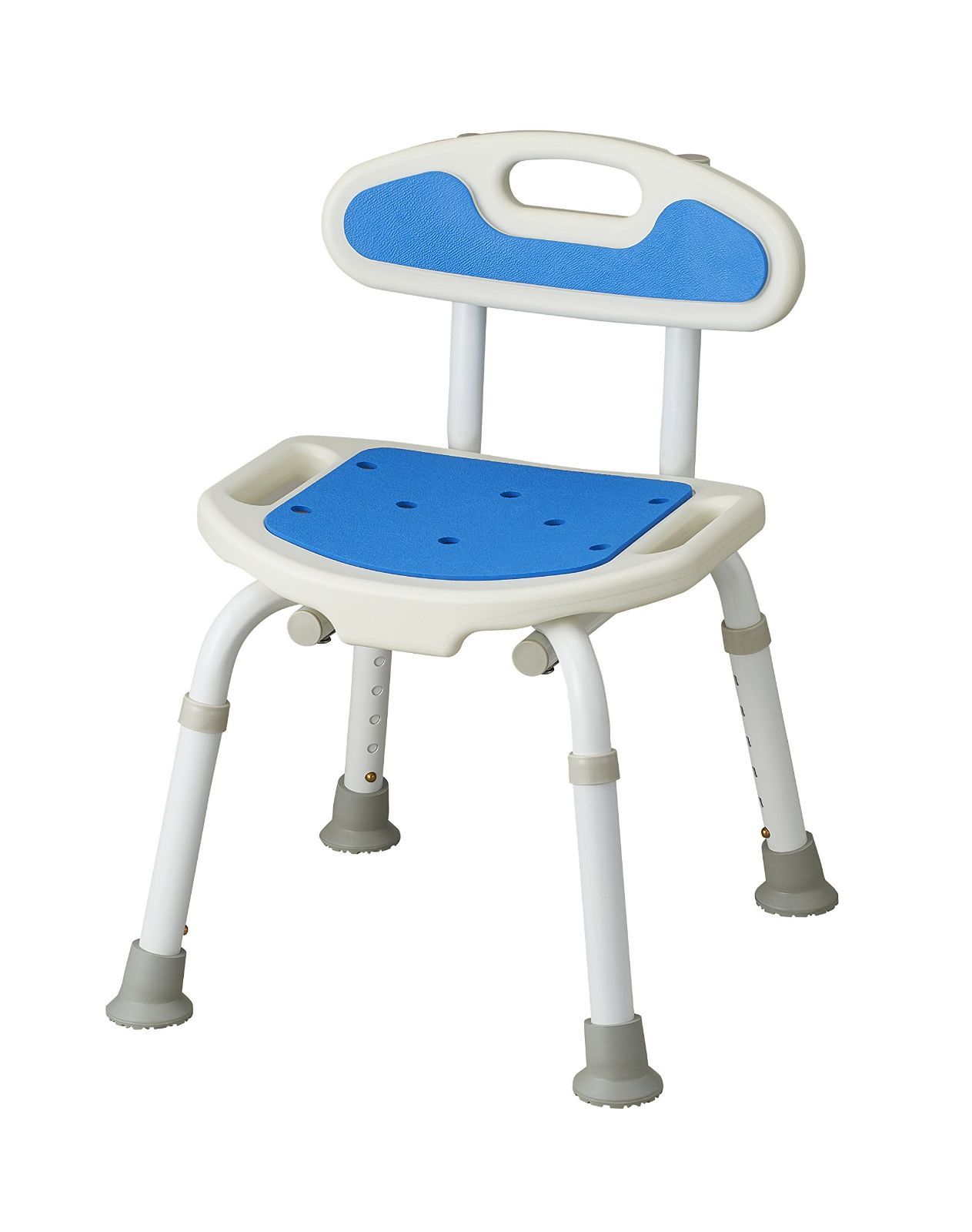 在庫処分 サテライト 選べる４色 福浴軽量コンパクトシャワーチェアー 高さ調節６段階 お風呂椅子 背もたれ付き ブルー