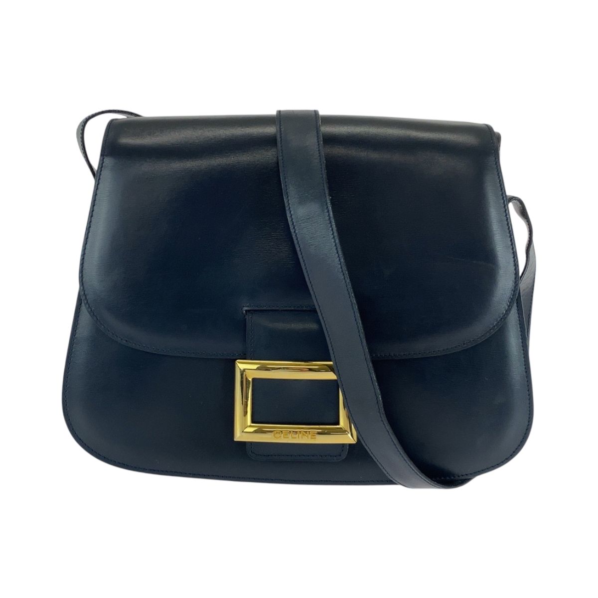 美品 CELINE セリーヌ ヴィンテージ ブラック 黒 ゴールド金具 レザー 