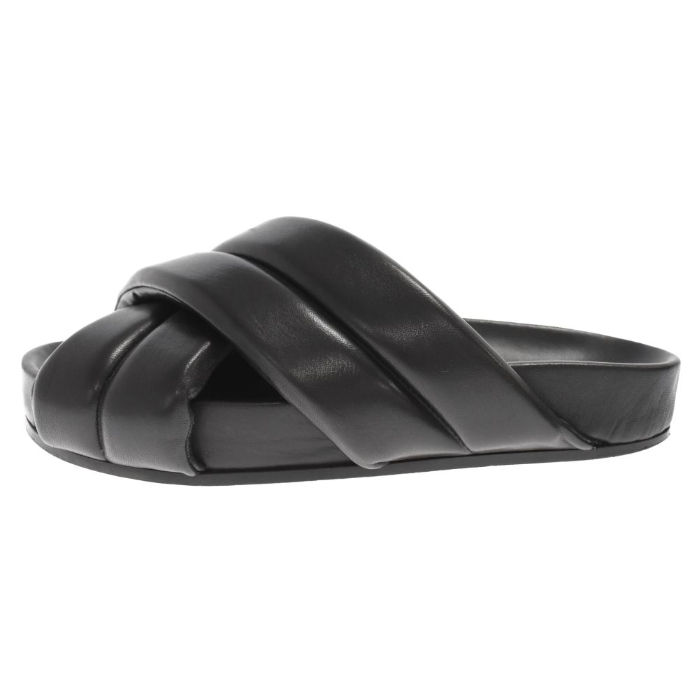 【JilSander】 ジルサンダー クロスストラップ レザー サンダル Jil Sander クロスストラップ レザーサンダル | ブラック