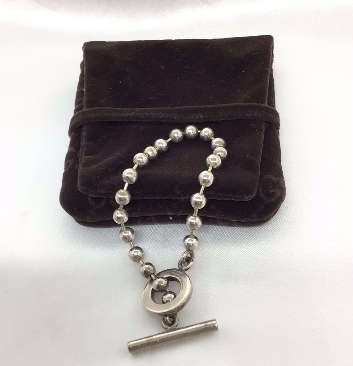 GUCCI グッチ ボールチェーン ブレスレット シルバー 925 16cm M-1353