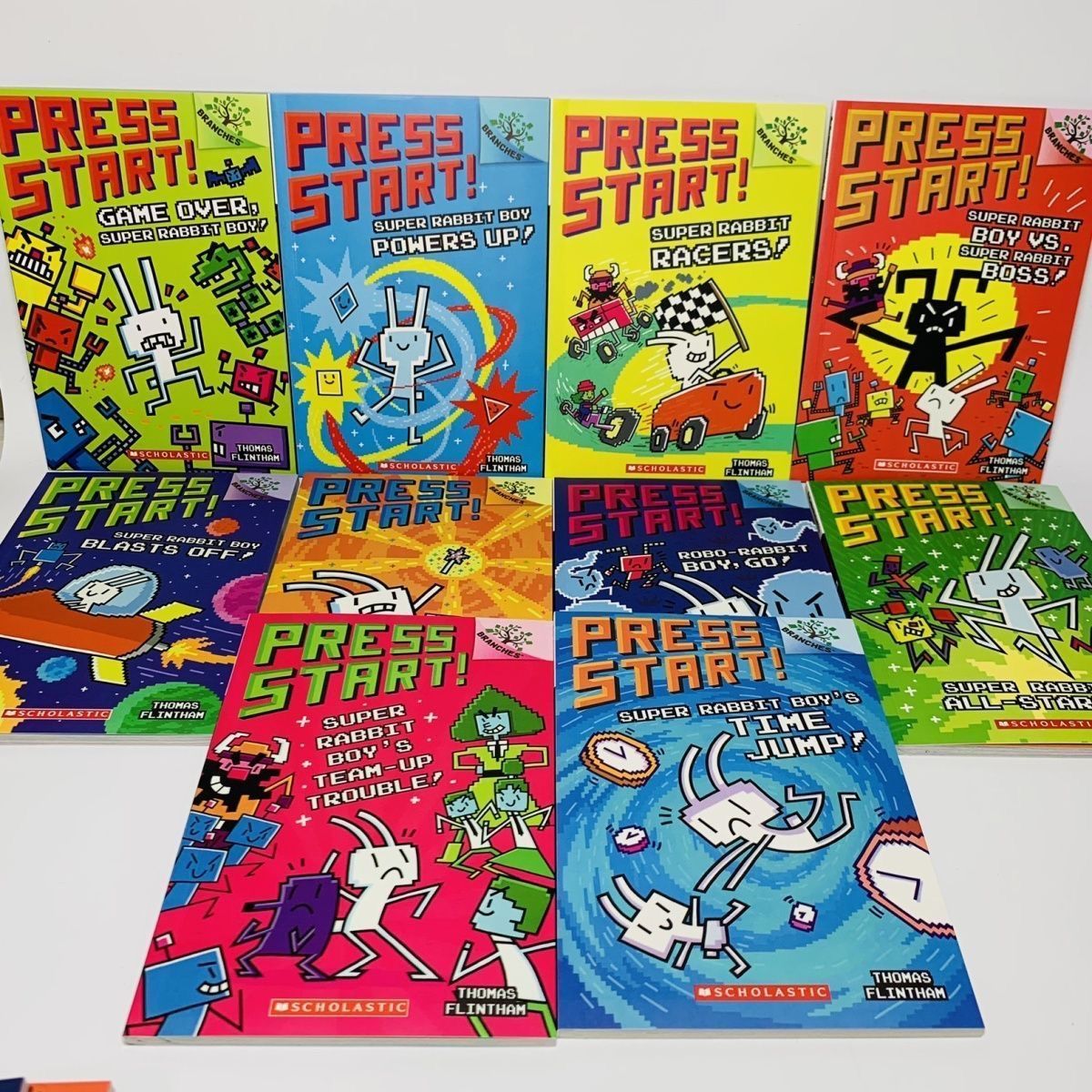 PRESS START！ 四角いウサギ12冊 scholastic英語絵本 Press Start! #12: Super Rabbit Boy World! #12 by Thomas