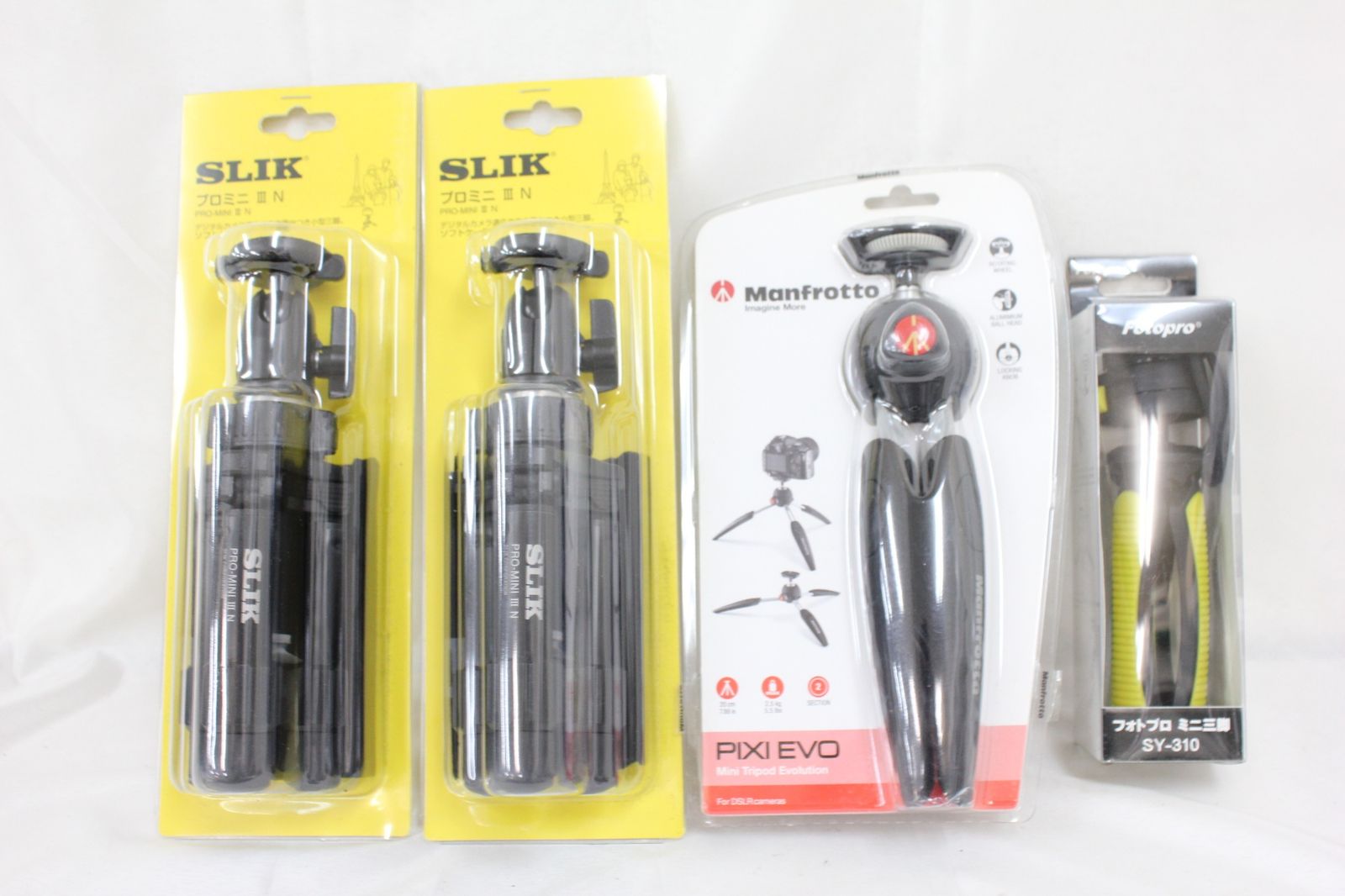 返品保証 Slik Pro-Mini III N 2個 Manfrotto Pixi EVO Fotopro SY-310 三脚4点セット M5549