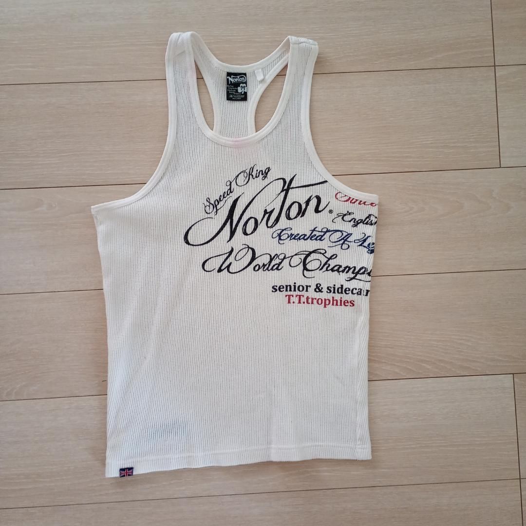 90s ヴィンテージNorton バイクタンクトップ 旧車 レース 英国車