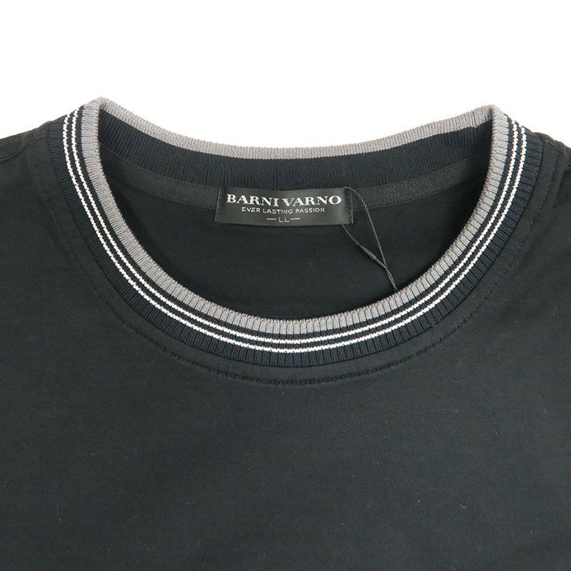 バーニヴァーノ BVロゴ ワッペン刺しゅう シルケット 長袖 Tシャツ LL 