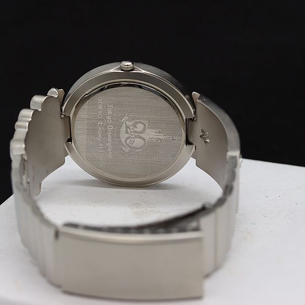箱付 良品 ディズニー ティンカーベル QZ 水色文字盤 メンズ