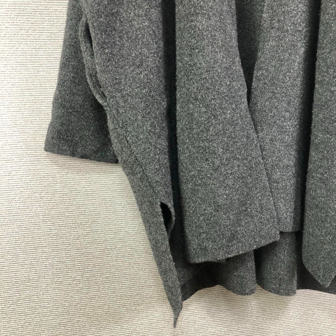 ANAYI カシミヤ　ウール　ニットロングカーディガン　ネイビー　36サイズ ANAYI（アナイ）の「コットンカシミヤワイドリブ カーディガン（ニット