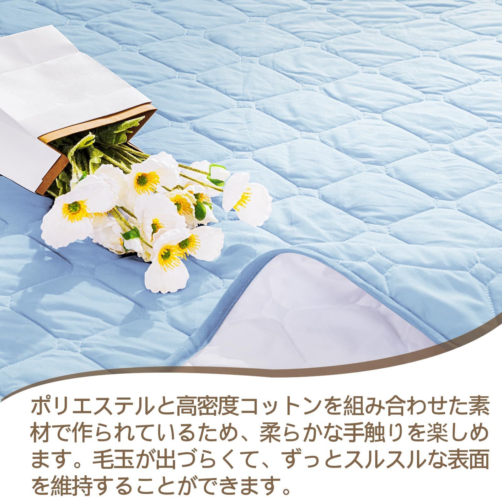 【色: グレー】Lehome ベッドパッド 敷きパッド シングル 100×200
