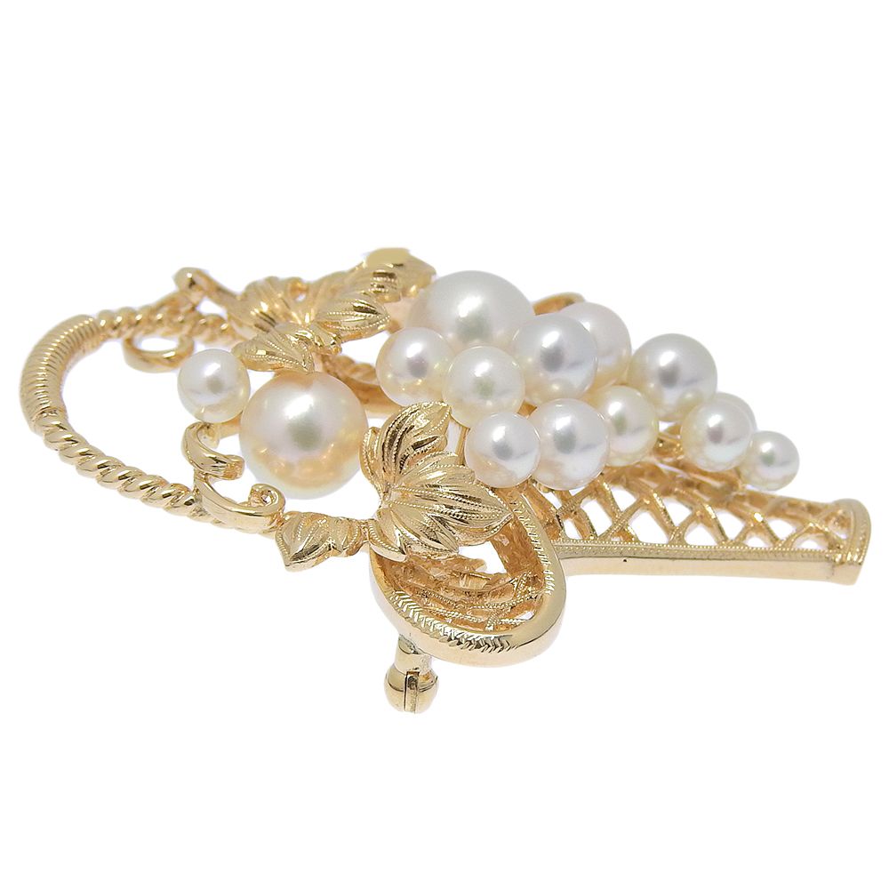 MIKIMOTO】ミキモト 葡萄モチーフ 真珠 K14イエローゴールド