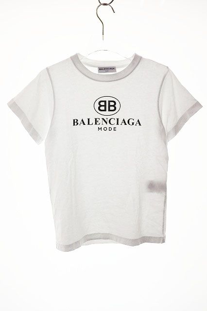 バレンシアガ BALENCIAGA 2018 BBロゴ プリント Tシャツ サイズXS 504156 TYK23 カットソー 半袖 ブラック ☆AA★●250725 レディース BALENCIAGA バレンシアガ ロゴTシャツ サイズS 504156 - メルカリ