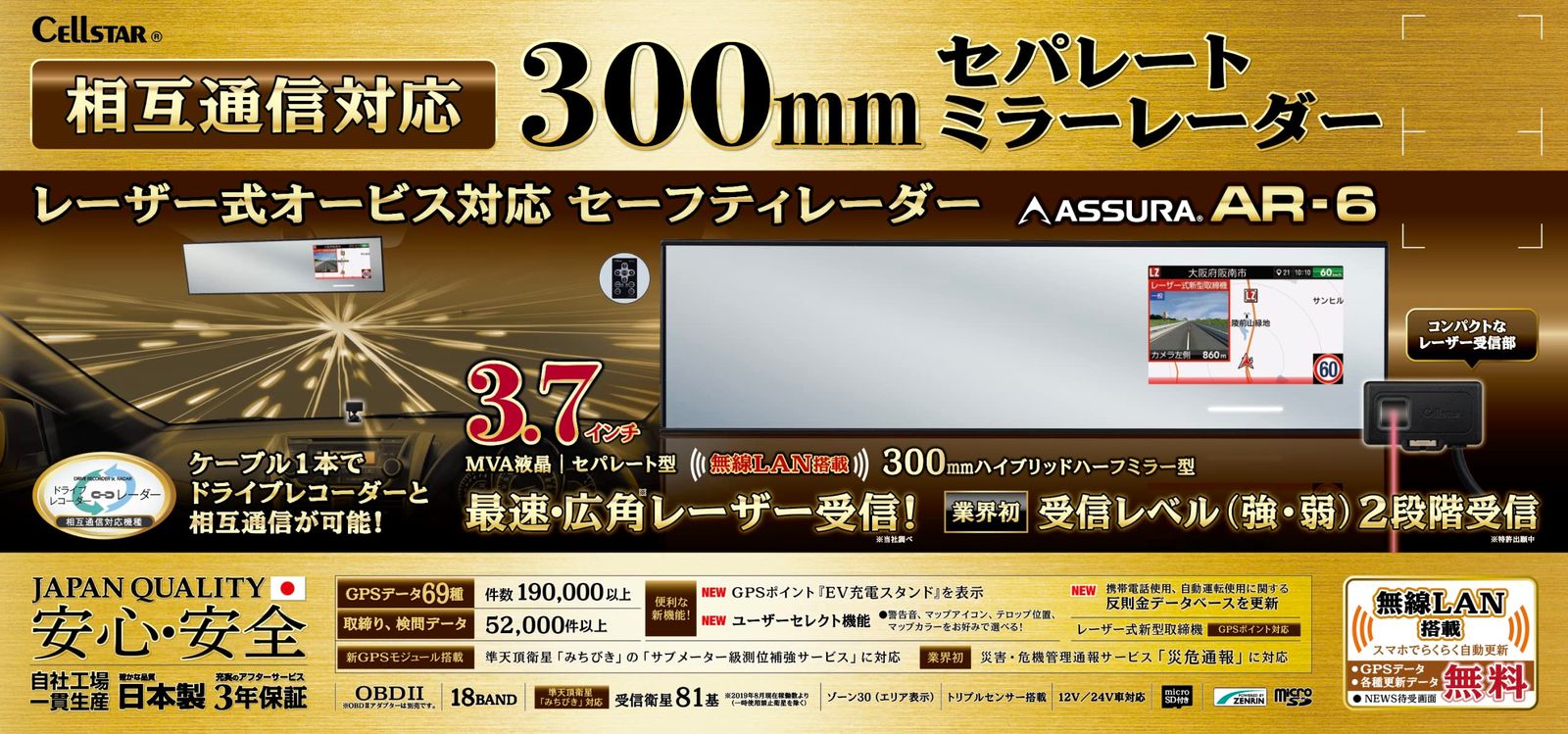 OBDII対応 3.7インチ