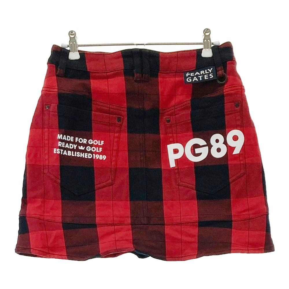 サイズ：0 PEARLY GATES パーリーゲイツ  ストレッチスカート チェック柄 レッド系 [240101426572] ゴルフウェア レディース ストスト PEARLY GATES パーリーゲイツ ストレッチスカート チェック柄