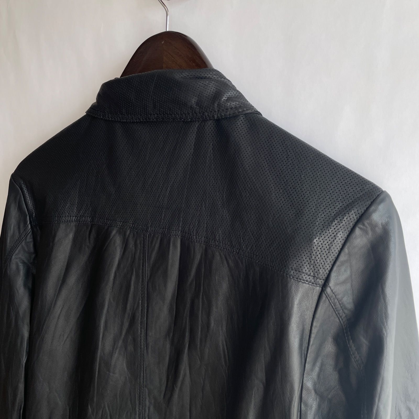 美品】ジョセフオム メンズ 羊革 レザージャケット ラムレザー レザー