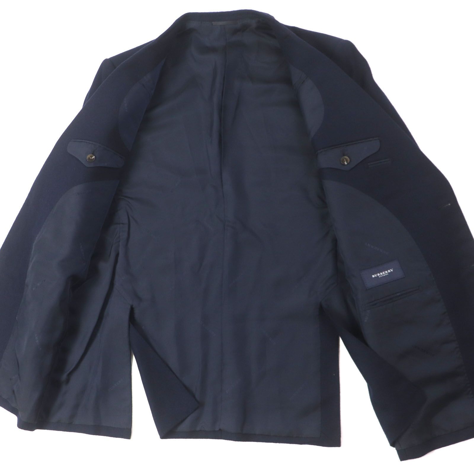 極美品 BURBERRY LONDON 紺ブレザー テーラードジャケット 極美品▽BURBERRY LONDON バーバリーロンドン カシミヤ100