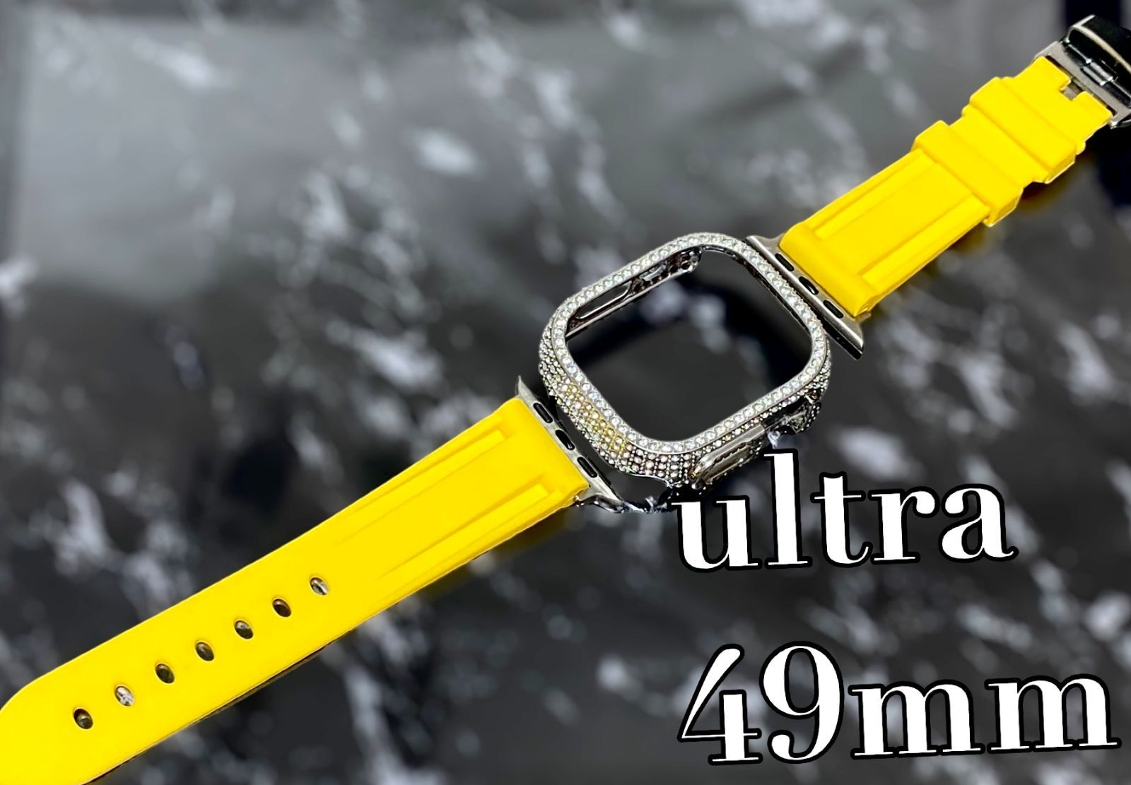シルバー ライム ultra用 49mm アップルウォッチ ケースカバーApple