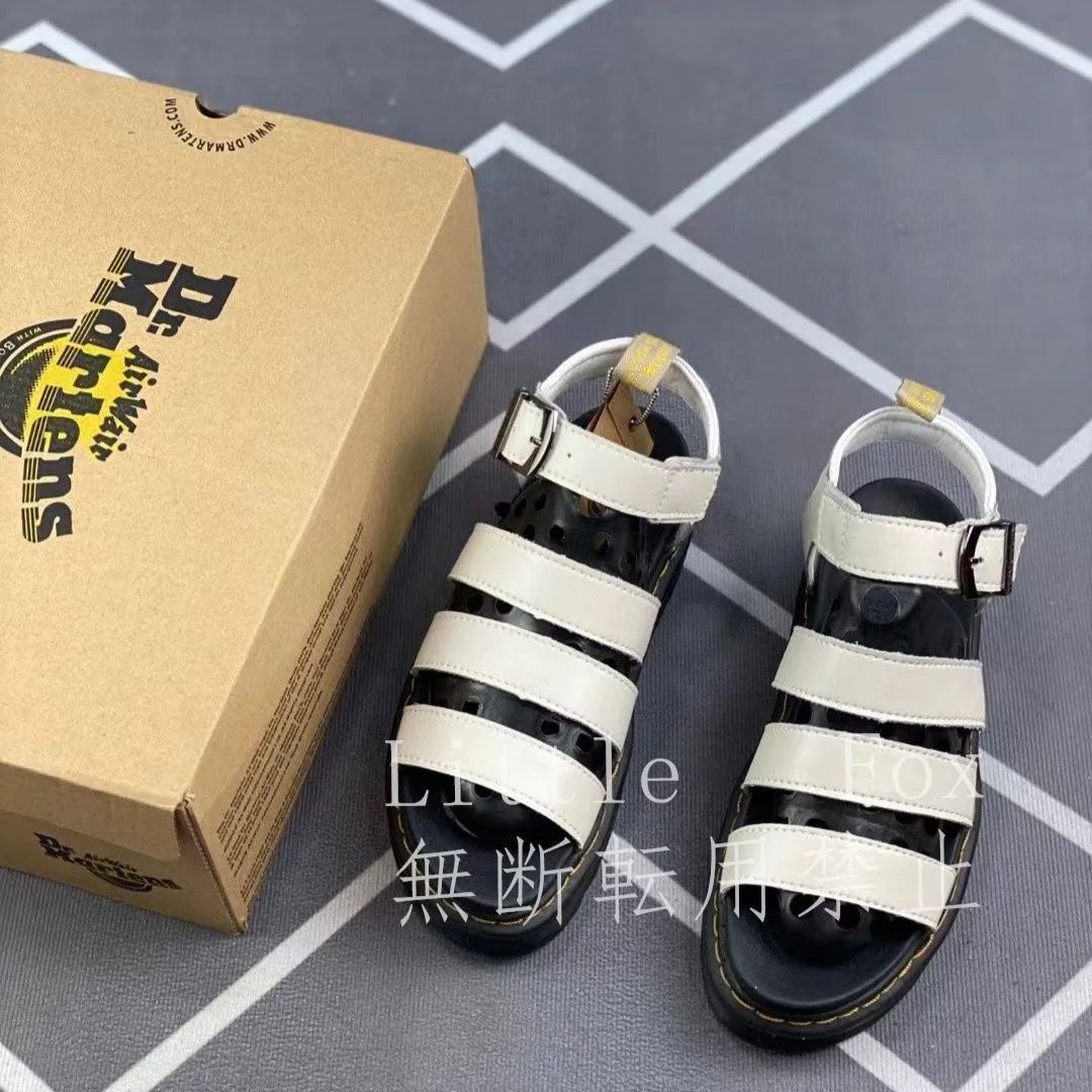 DR.MARTENS BLAIREホワイト ドクターマーチン ラバー 軽量厚底 レザー ストラップサンダル