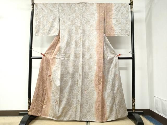 平和屋着物●訪問着　作家物　辻が花　総刺繍　本金箔　暈し染め　正絹　逸品　CAAW8787yc 平和屋着物○訪問着 作家物 辻が花 総刺繍 本金箔 暈し染め 正絹 逸品